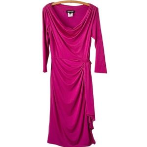 Tadashi Shoji Lipstick Pink Cowl Neck formal dress